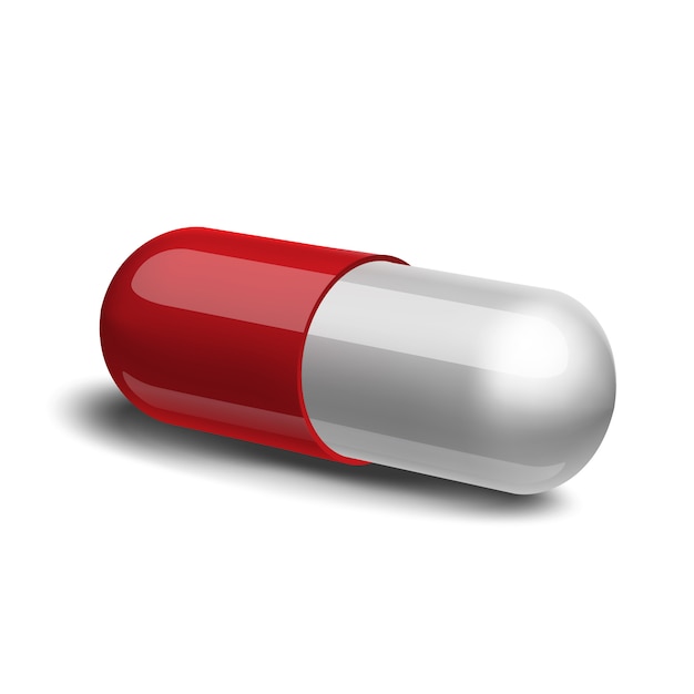 Red and white pill