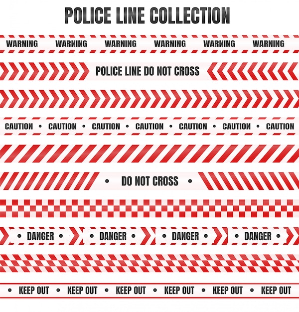 Red and white police tape for warning of dangerous areas