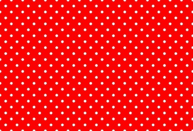 Vector red and white polka dot pattern vector background.