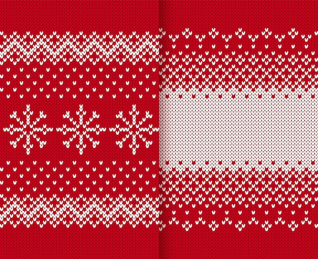 Red and white seamless pattern Christmas red knitted texture Sweater ornament Fair isle background