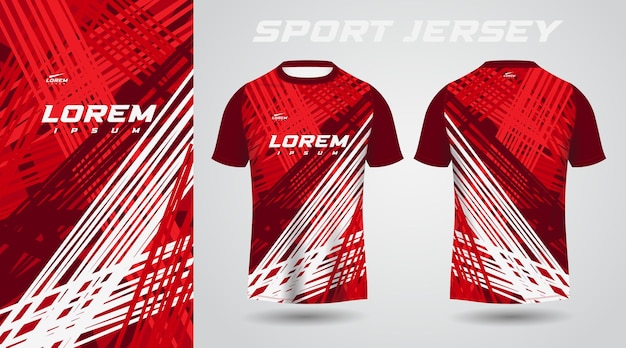 Premium Vector | Red white shirt sport jersey design