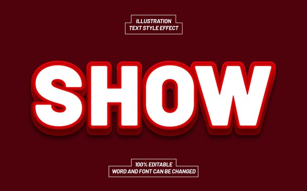 Red And White Show Text Style Effect