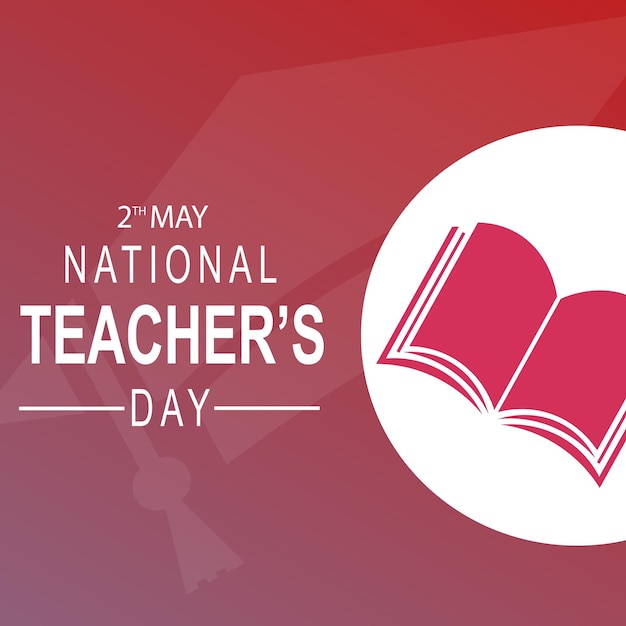 전국 교사의 날을 위한 빨간색과 흰색 간판.