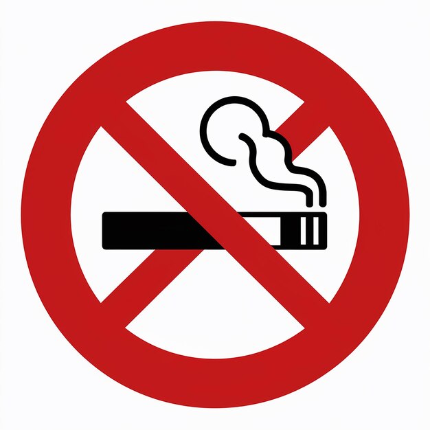 a red and white sign that says no smoking