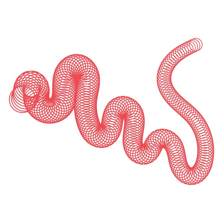 Vector red and white snake circle based pattern