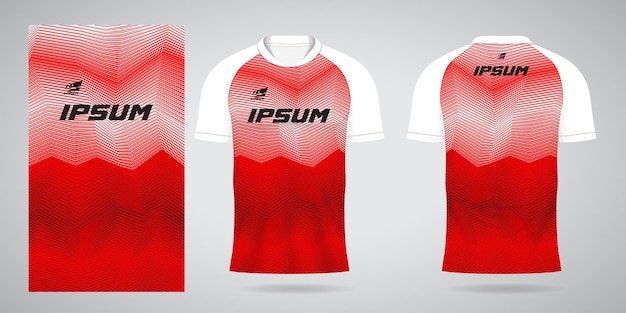 red white sports jersey template for team uniforms and Soccer t shirt design