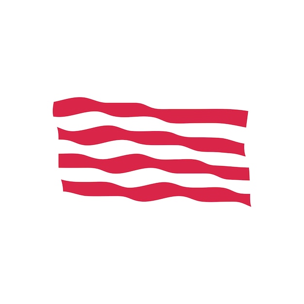 Vector red and white striped flag