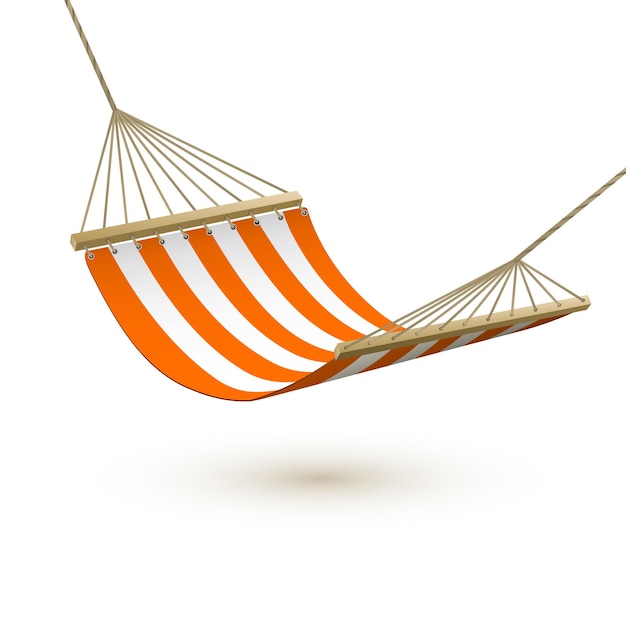 Red and white striped hammock