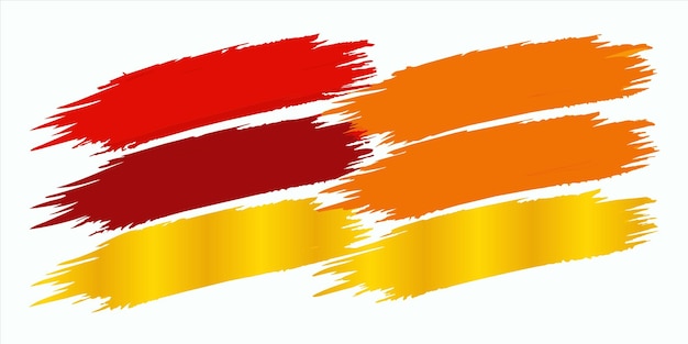 Vector a red white and yellow flag with a red stripe