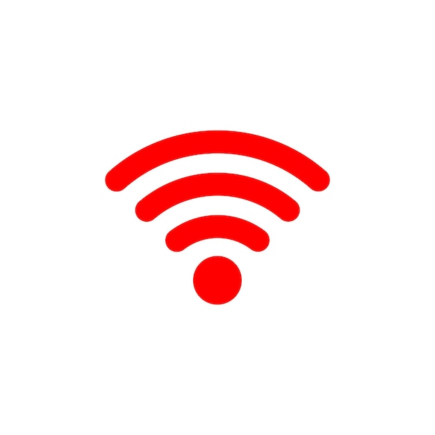 red WIFI signal icon vector wireless internet sign isolated on white background