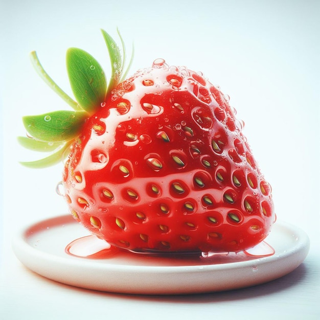 Illustrazione vettoriale di red juicy sommer strawberry fruit isolata su carta da parati emoji con icona bianca