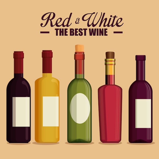 ベクトル 赤ワインのボトルのラベル