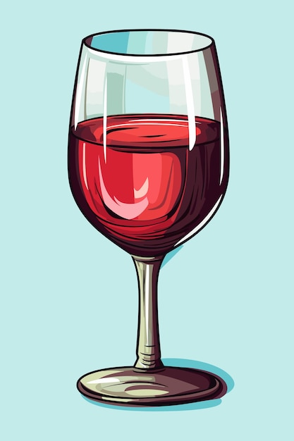 Vector red wine in glass icon vector illustration