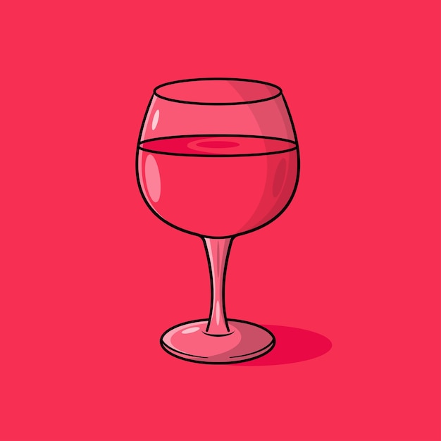 Illustrazione vettoriale di bicchiere di vino rosso,