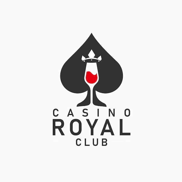 赤ワイングラス分離スペード シンボル トランプのロゴのカジノ クラブ コミュニティに使用可能