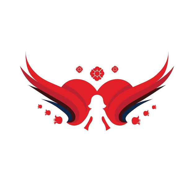 red wing angel illustration vector design