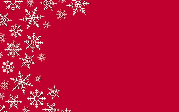 Red winter background with snowflakes Perfect for christmas background