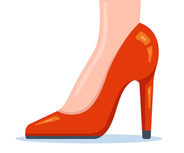 Red women shoe with high heels