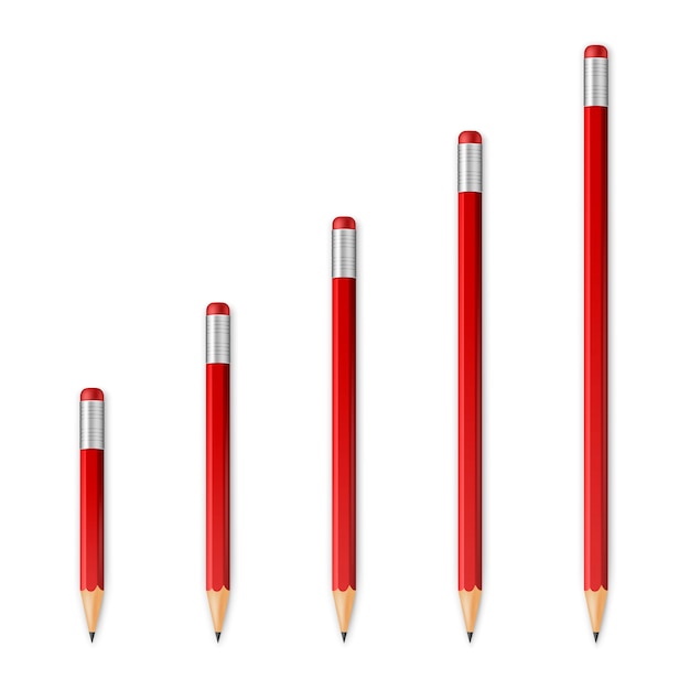 Red wooden sharp pencils