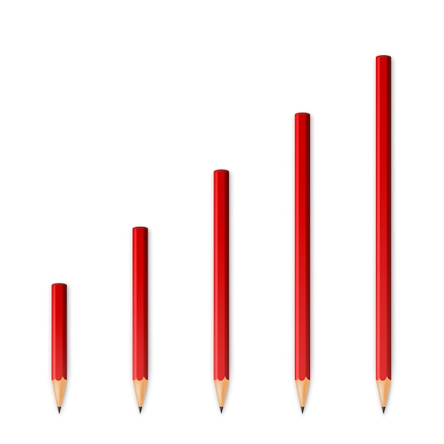 Red wooden sharp pencils