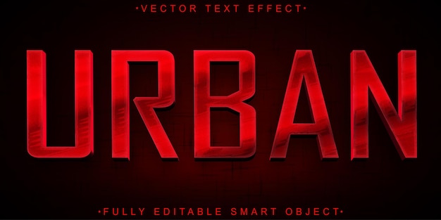 Red Worn Dirty Urban Vector Volledig bewerkbaar Smart Object Text Effect