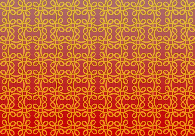 A red and yellow background with a pattern of the letter e.