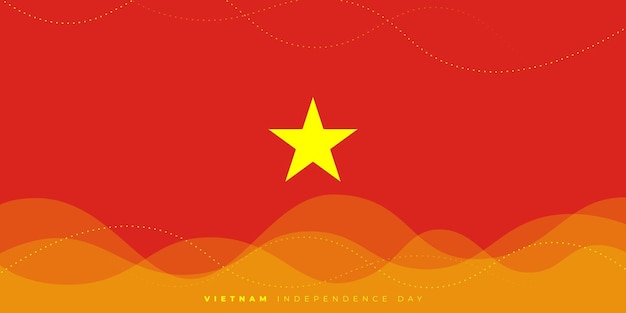 Red yellow background with yellow star design for Vietnam Independence Day