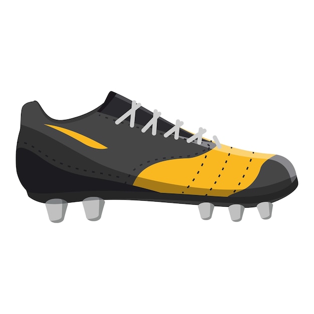 Vector red and yellow football or soccer shoe icon. cartoon illustration of red and yellow football or soccer shoe vector icon for web