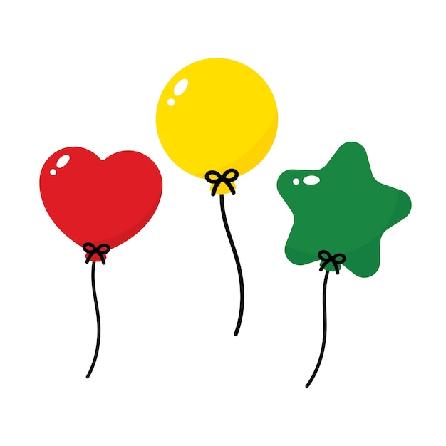 Vector red yellow green colored balloon as the colors of the black history month flag for juneteenth