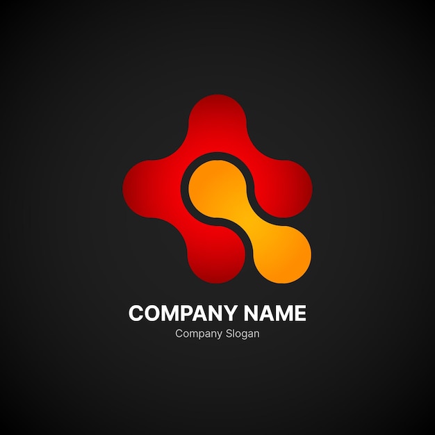 Vector red and yellow logo design