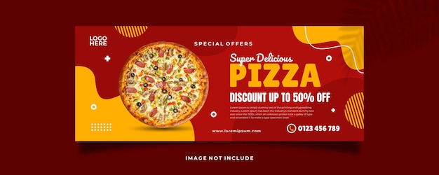 Vector red and yellow modern pizza banner