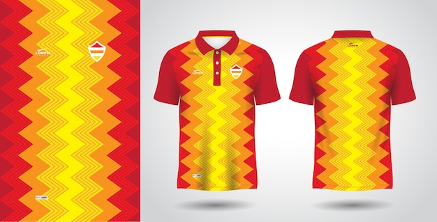 red yellow polo shirt sublimation sport jersey template