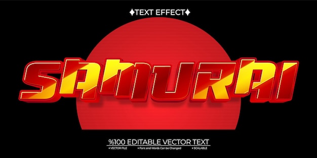 Red and Yellow Samurai Editable Vector Text Effect