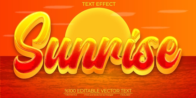 Red and Yellow Shiny Sunrise Editable and Scalable Template Vector Text Effect