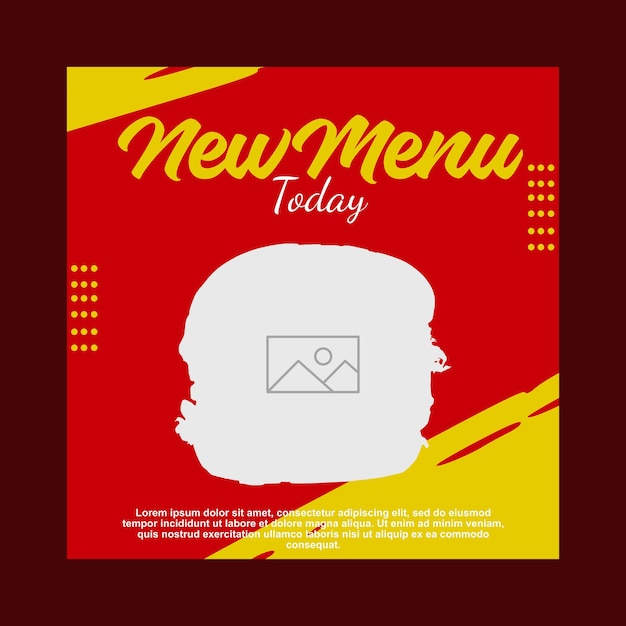 red and yellow social media post template design for food promotion