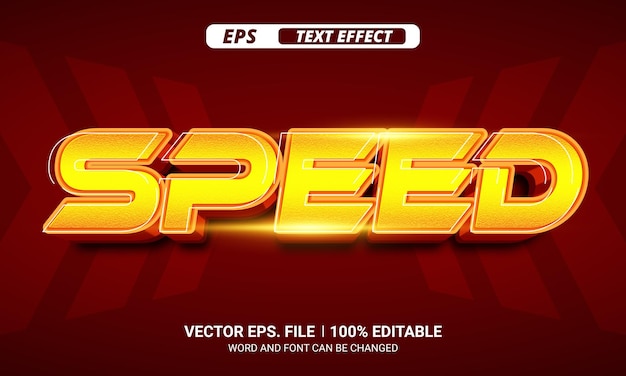 Red and yellow speed text effect with a red background