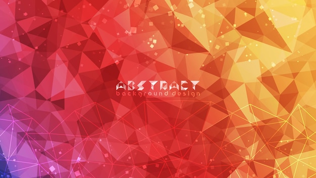 Red and yellow technology background with triangle pattern