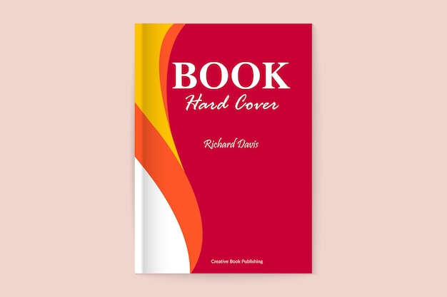 Red and yellow wave style book cover template