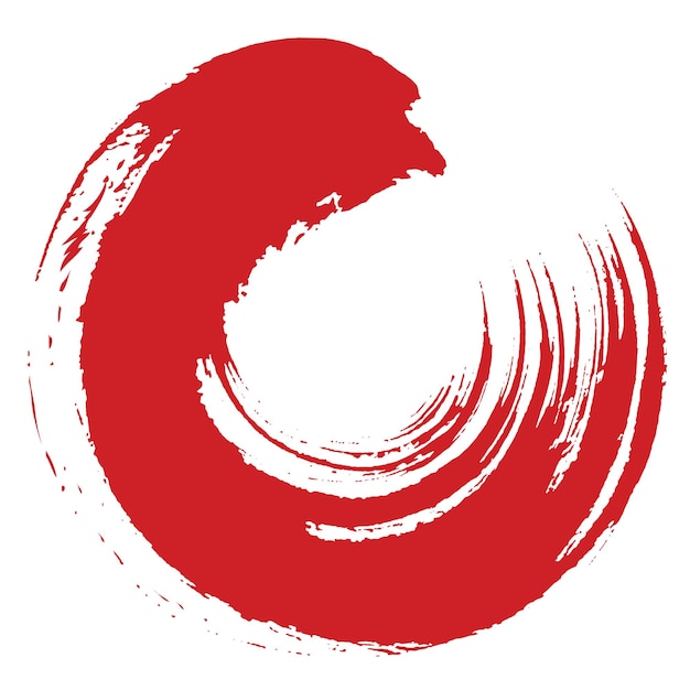 Illustrazione dell'icona del logo vettoriale della vernice della spazzola del sangue del cerchio giapponese zen enso rosso