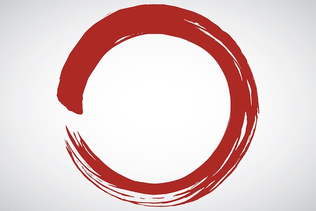 Illustrazione dell'icona del logo vettoriale della vernice della spazzola del sangue del cerchio giapponese zen enso rosso