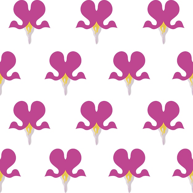 Redbud bloemen van het bloedende hart naadloze vector patroon