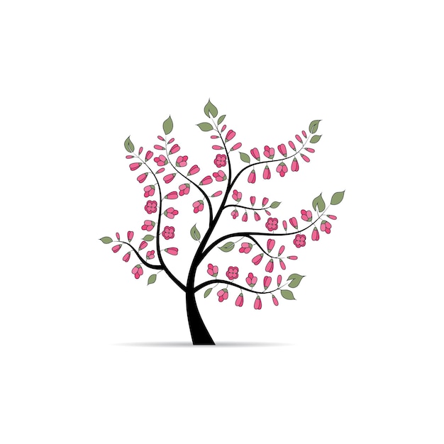 Vector redbud tree spring flower icon