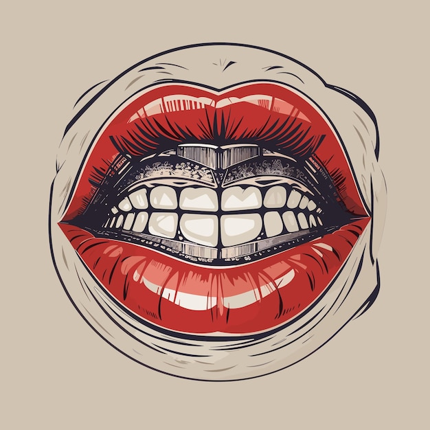 Redcolor paint Lips design