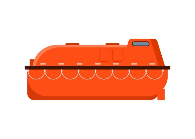 Reddingsbootvoertuig Eenvoudige platte illustratie