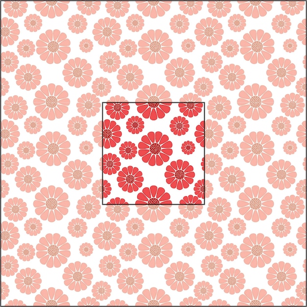 붉은 분홍색 꽃 원활한 패턴 EPS 벡터 파일