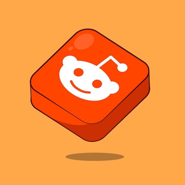 Reddit Icon Illustration Vector Cube App logo