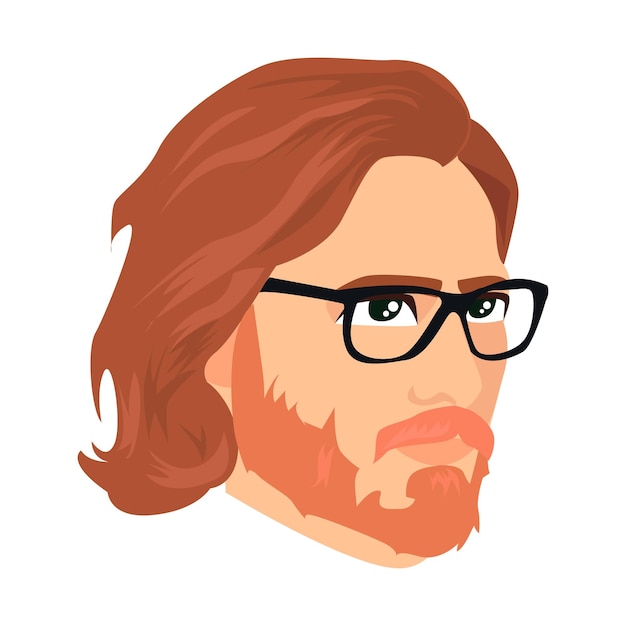 Vector redhaired bearded hipster icon colored vector element from beards collection creative redhaired bearded hipster icon for web design templates and infographics