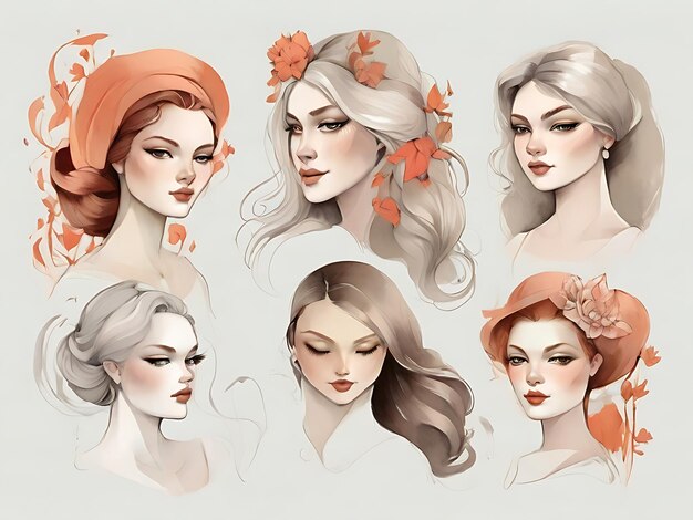 Redhead illustration woman design