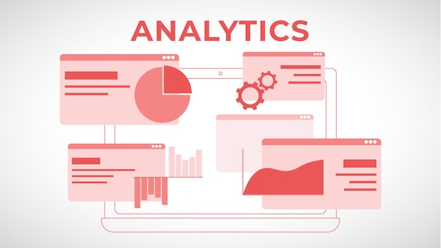 Vector reds analytical infographics