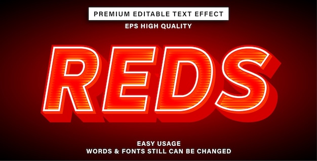 Reds text effect style